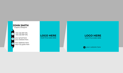 Business Card - Creative and Clean Modern Business Card Template.Business card design template, Clean professional business card template, visiting card,  double sided business card design template .
