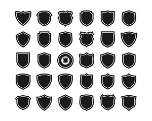 Collection of shield icons. Vector illustration