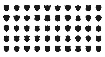Collection of shield icons. Vector illustration