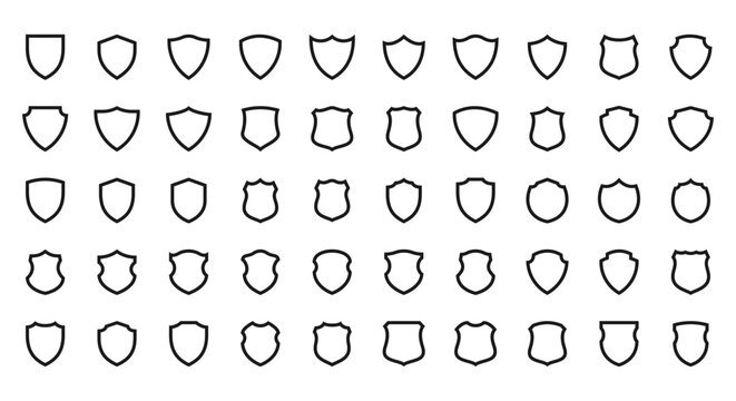 Collection of shield icons. Vector illustration