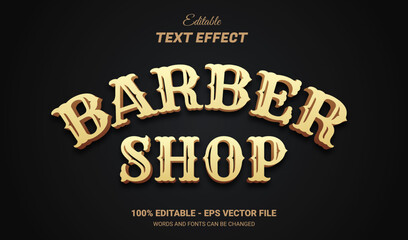 Vintage Barber Shop Editable Text Effect Template