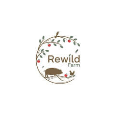 Rewind farm logo sillhouette simple