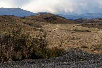 Misty morning in Torres del Paine National Park, Chile, South America