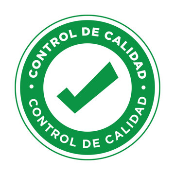 icono de control de calidad, etiqueta sello