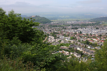 View of city of Stirling from Abbey Craig hilltop - Stirlingshire - Scotland - UK