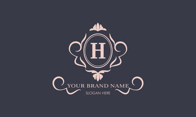 A real brand is a beautiful letter H logo. Suitable for a wide range of luxury businesses, such as restaurants, cafes, hotels, industrial, fashion, jewelry.