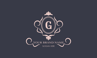 A real brand is a beautiful letter G logo. Suitable for a wide range of luxury businesses, such as restaurants, cafes, hotels, industrial, fashion, jewelry.