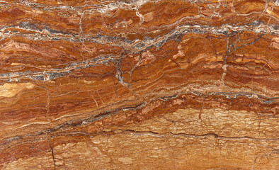 Elegance brown golden orange marble stone surface for interior or exterior