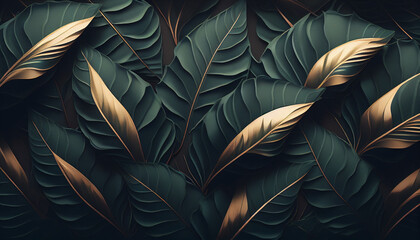 Textura Pattern Tropical Folhas IA Generativa