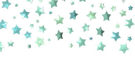 XMAS Stars - Banner with golden decoration. Festive border with falling glitter dust and stars.