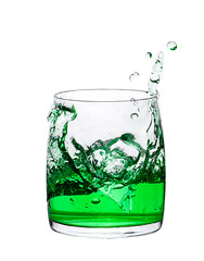Green drink in a transparent glass.