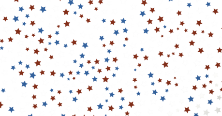 Stars - Red white blue shiny confetti stars on white background, isolate, tricolor concept,