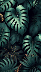 Textura Pattern Tropical Folhas IA Generativa