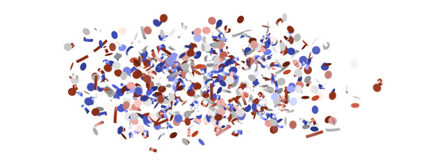 confetti - Independence day USA banner mockup with confetti confetti in American national colors.