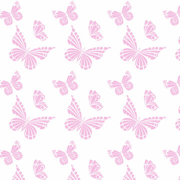 Pink butterflies on a white background.