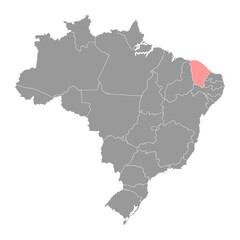 Ceara Map, state of Brazil. Vector Illustration.