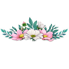 watercolor floral spring decoration