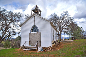 Old Historic Church in Chinese Camp California