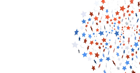  Red Blue White Stars Confetti Overlay