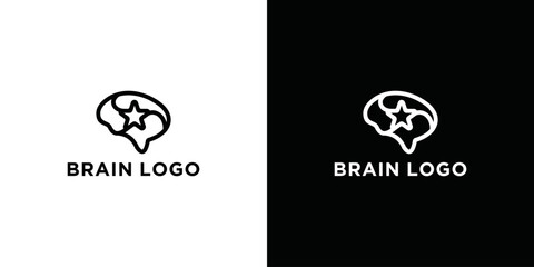 healthcare logo design Brain Stars logo design concept vector, Brilliant and Brain logo template designtemplate