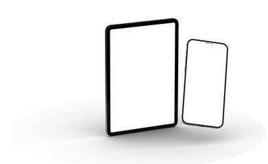 Tablet pc  computer with blank screen 3d