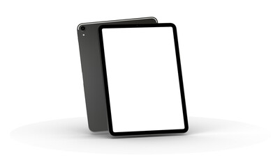 Tablet pc  computer with blank screen 3d