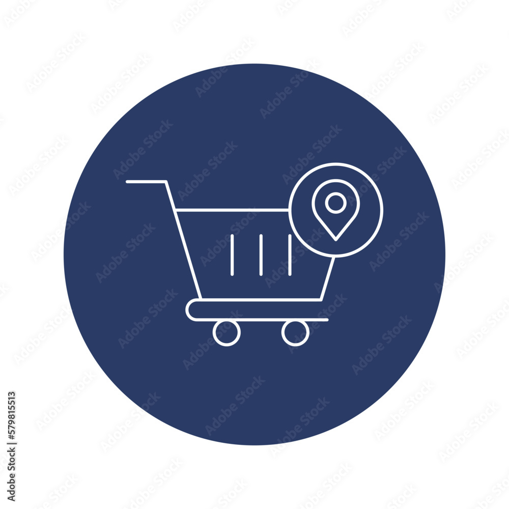 Canvas Prints cart, location pin, online cart location pin icon