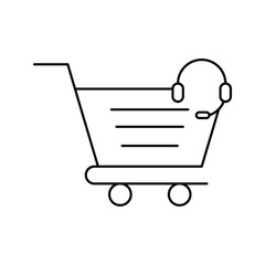 cart, headphone, music, online headphone on cart icon