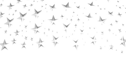 XMAS Stars - Holiday silver decoration, glitter frame isolated -