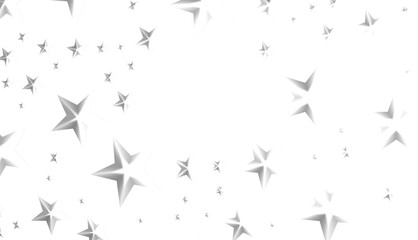 Obraz premium XMAS Stars - Holiday silver decoration, glitter frame isolated -