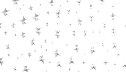 XMAS Stars - Holiday silver decoration, glitter frame isolated -