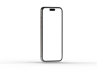 Modern glass smartphone hanging over the table