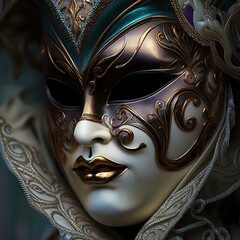Venetian carnival mask, created with generative AI