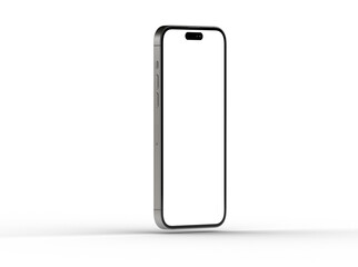 Modern glass smartphone hanging over the table