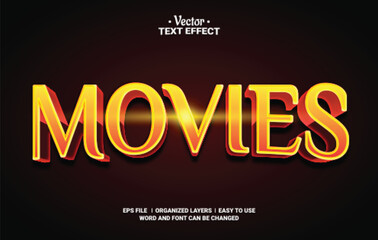 Movies Editable Vector Text Effect.