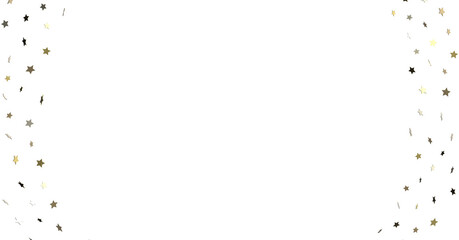 Holiday golden decoration, glitter frame isolated -