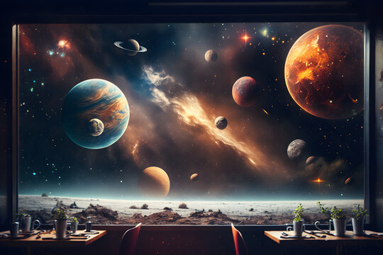 Galaxy space with stars, cosmic background concept
