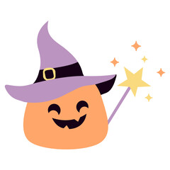 pumpkin witch vector illustration