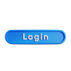 3d ilustrasi login interface login button blue case sensitivity
