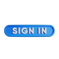 3d ilustrasi login interface blue sign in