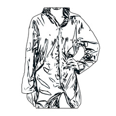 black and white sketch of jacket with transparent background