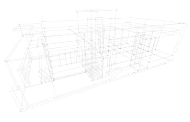  Architectural sketch of a house building
