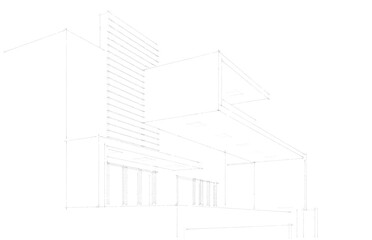  Architectural sketch of a house building