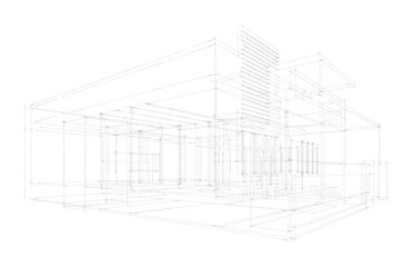  Architectural sketch of a house building