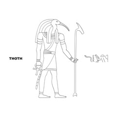 vector image with  ancient Egyptian deity Thoth for your project