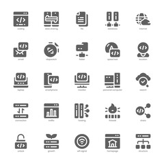 Website Hosting icon pack for your website design, logo, app, and user interface. Website Hosting icon glyph design. Vector graphics illustration and editable stroke.