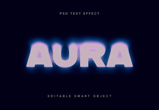 Blurred Aura Text Effect Mockup
