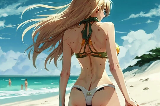 bela anime sexy na praia 