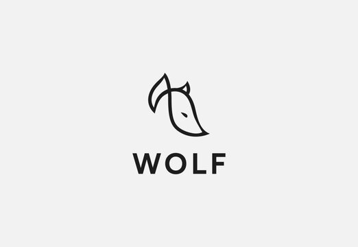 Wolf logo with the title 'wolf ' minimalist and beautiful symbol