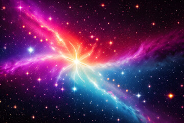 Fototapeta na wymiar Abstract Multicolored Smooth Bright Nebula Galaxy Artwork Background